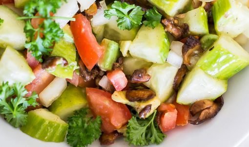 Vegan Cucumber and ‘Bacon’ Side Salad