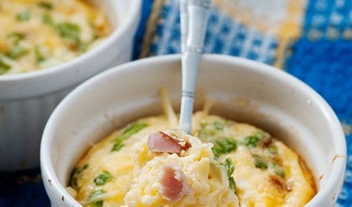 Cheesy Ham & Chive Souffle Recipe