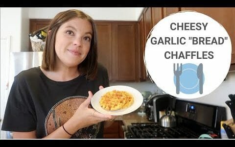 Cheesy Garlic Bread Chaffles // Collab with ErinDoesTheKeto!