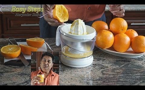 SimpleTaste Citrus Juicer Compact Juice Extractor, White, Fresh Orange Juice