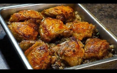 The Best Oven Baked Chicken and Rice EVER!!! | Baked Chicken Recipe