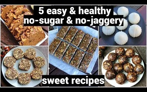 5 healthy no sugar sweet recipes | diabetic recipes | बिना शक्कर के मिठाई | sugarless diet desserts