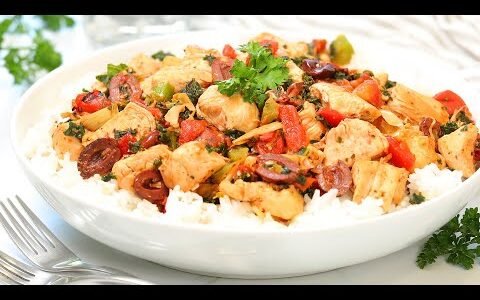 Mediterranean Chicken & Rice | 20 Minute Dinner Idea | Healthy + Easy Recipes