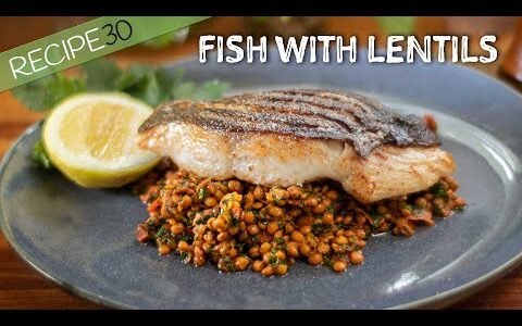 Got 20 Minutes?  Make this Healthy Mediterranean Style Lentil and Fish Meal